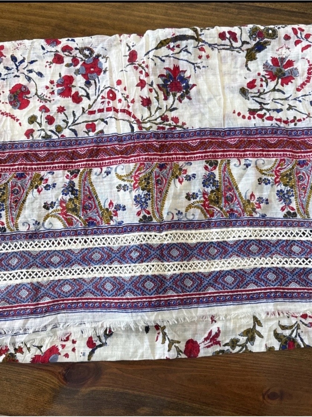 Lucky Brand Floral Paisley Cotton Shawl - Picture 3 of 10